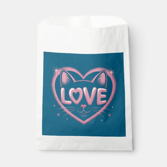 Sachets En Papier Amour de chat étincelant (Devant)