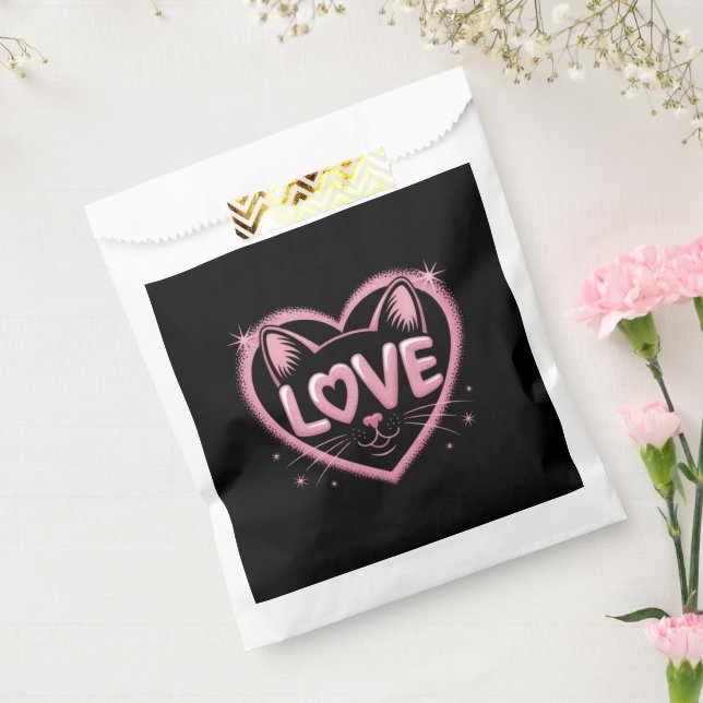 Sachets En Papier Amour de chat scintillant (Scellé)