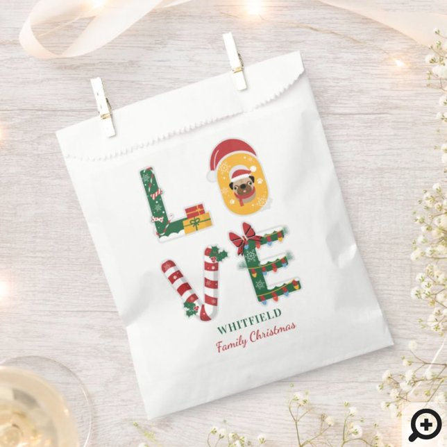 Sachets En Papier Amour de chien personnalisé Fêtes de Noël en famil (Créateur téléchargé)