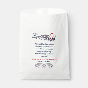 Sachets En Papier Amour et Merci, Mariage- de baseball FAVOR BAGS