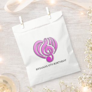 Sachets En Papier Amour Musical Vibrations Rose Musique Note DJ