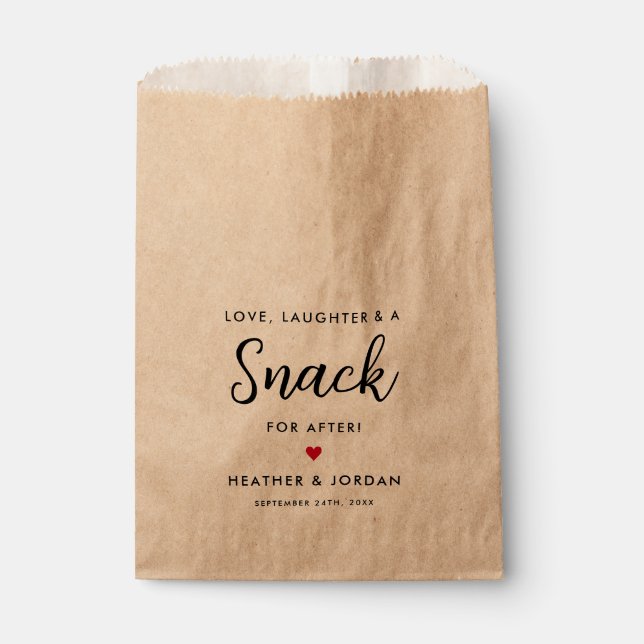 Sachets En Papier Amour, rire un snack pour après-Mariage Snack (Devant)