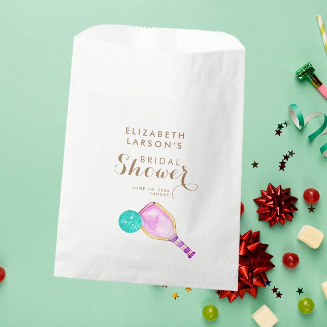 Sachets En Papier Amoureux de sport Aquarelle Thème Pickleball Maria (Créateur téléchargé)