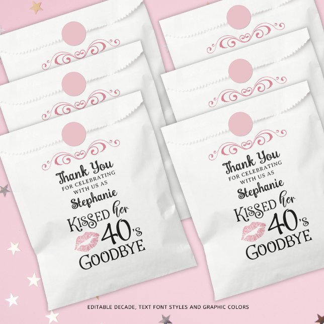 Sachets En Papier Amusant Merci d'Anniversaire embrassé Sa Décennie  (Créateur téléchargé)