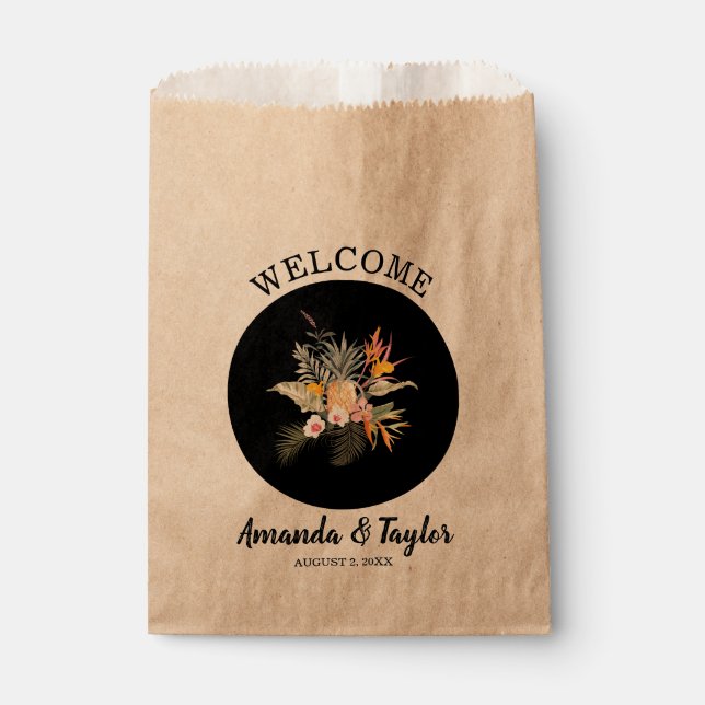 Sachets En Papier Ananas Tropical Floral (Devant)