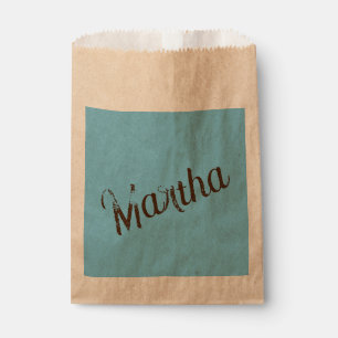 Sachets En Papier Ancien nom Favor Bags (Sky Blue & Copper)