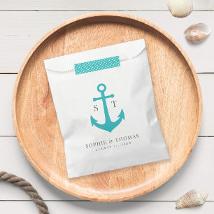 Sachets En Papier Ancre de couleur modifiable Monogramme Mariage nau