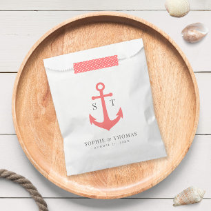 Sachets En Papier Ancre de couleur modifiable Monogramme Mariage nau