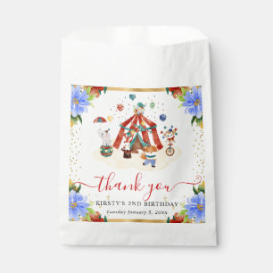 Sachets En Papier Animaux de cirque à l'aquarelle Fête d'anniversair