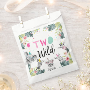 Sachets En Papier Animaux de fête Safari Girl Two Wild Second Annive