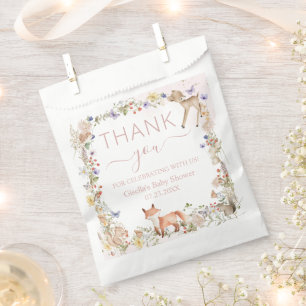 Sachets En Papier Animaux de la forêt fantaisiste Baby Shower Fleur
