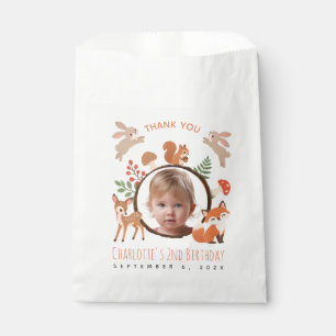 Sachets En Papier Animaux de la forêt Fille Photo Mignonne 2e Annive