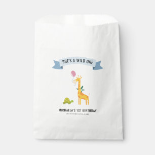 Sachets En Papier Animaux de la forêt Girafe Tortue 1er Anniversaire