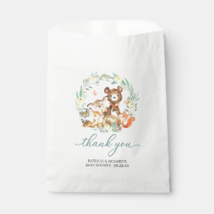Sachets En Papier Animaux de la forêt Verdure Baby Shower Remercieme