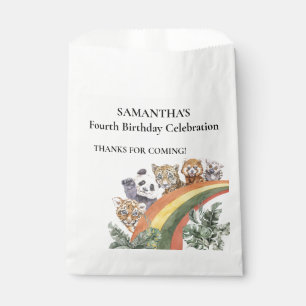 Sachets En Papier Animaux de la jungle sauvage arc-en-ciel Anniversa