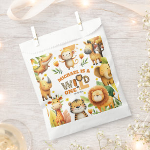 Sachets En Papier Animaux de Safari Fantaisistes WILD ONE 1er Annive