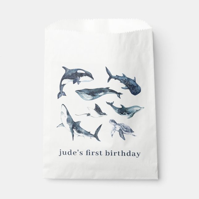 Sachets En Papier Animaux marins (Devant)