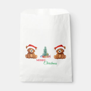 Sachets En Papier Animaux mignons hiver Ours Père Noël arbre de Noël