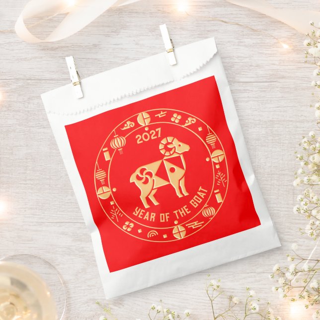Sachets En Papier Année d'or de la Chèvre 2027 (Coupé)