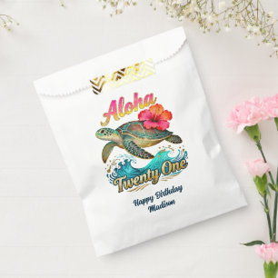 Sachets En Papier Anniversaire 21 ans Tortue de mer tropicale person