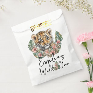 Sachets En Papier Anniversaire Bébé Tigre Sauvage Aquarelle Safari
