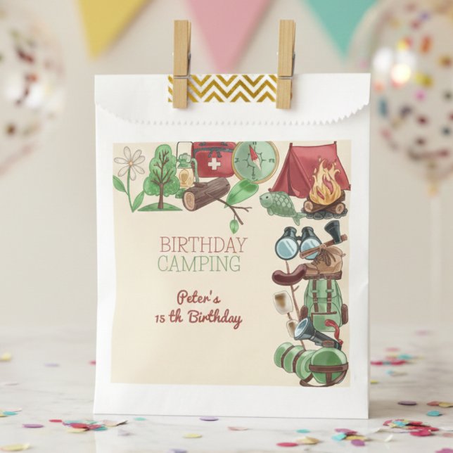 Sachets En Papier Anniversaire camping nature randonnée pour enfants (Créateur téléchargé)