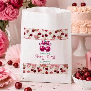 Sachets En Papier Anniversaire Coquette Aquarelle Cerise 1 an
