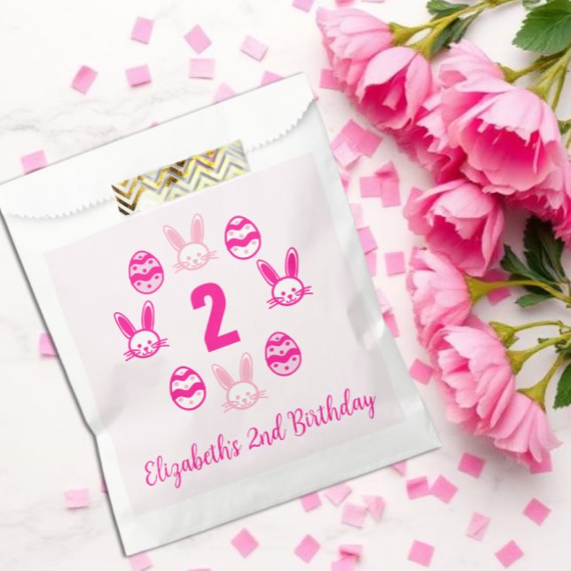Sachets En Papier Anniversaire de 2 ans Pâques rose (Créateur téléchargé)