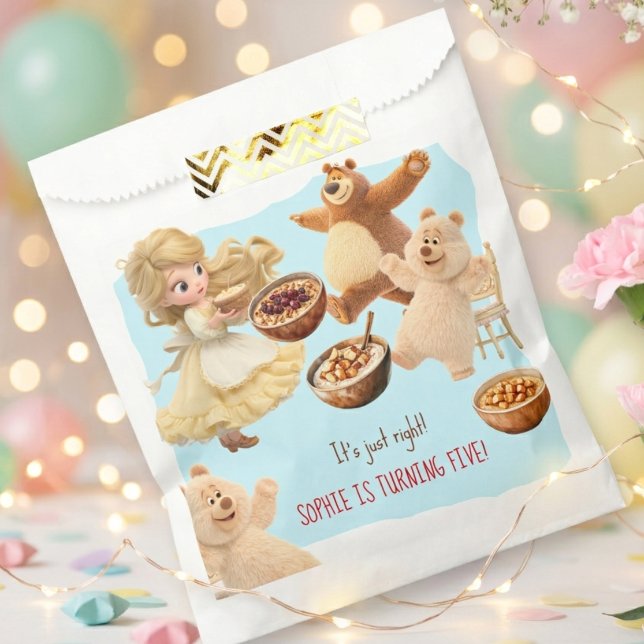 Sachets En Papier Anniversaire de Boucles d'or (Créateur téléchargé)