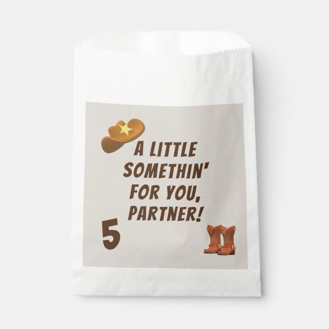 Sachets En Papier Anniversaire de Cowboy (Devant)