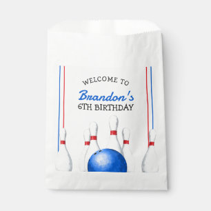 Sachets En Papier Anniversaire de enfant amusant Red et Blue Bowling