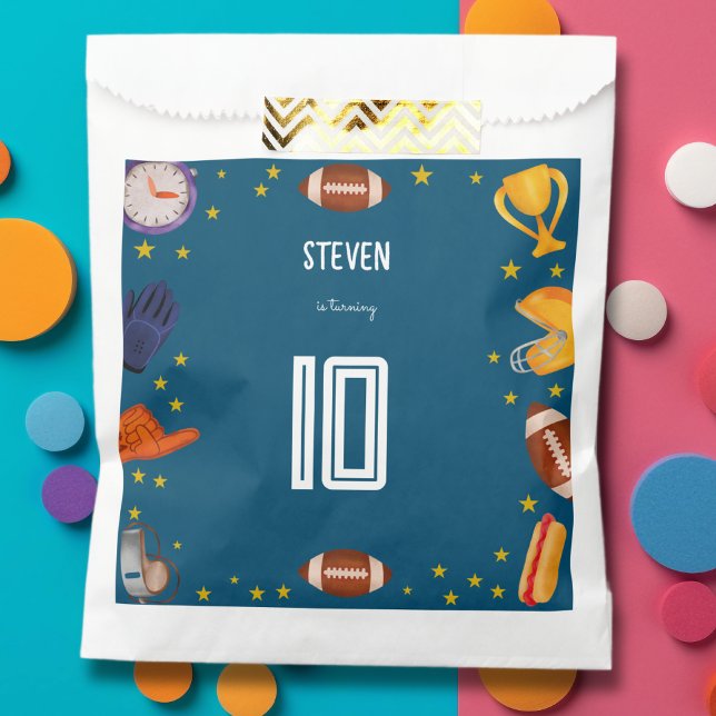 Sachets En Papier Anniversaire de enfant de football américain (Créateur téléchargé)