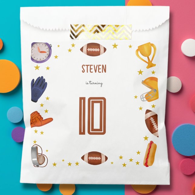 Sachets En Papier Anniversaire de enfant de football américain (Créateur téléchargé)