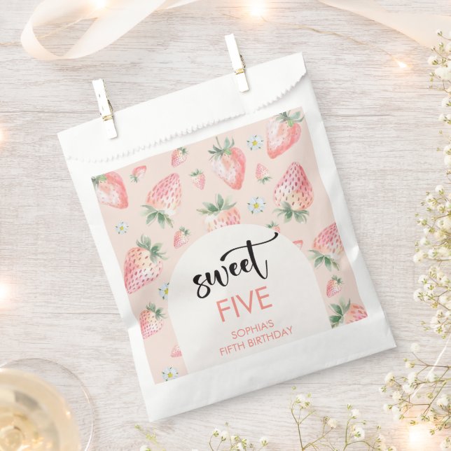 Sachets En Papier Anniversaire de enfant de fraise sucrée (Coupé)