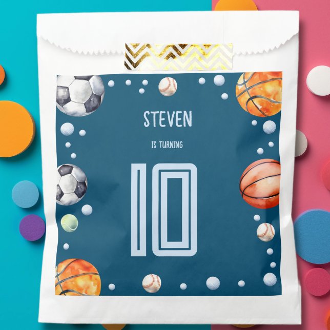 Sachets En Papier Anniversaire de enfant sportif de balle (Créateur téléchargé)