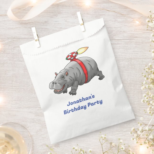 Sachets En Papier Anniversaire de Hippo Fusée (Coupé)