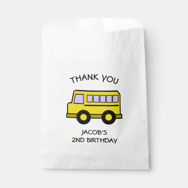 Sachets En Papier Anniversaire de l'autobus scolaire (Devant)