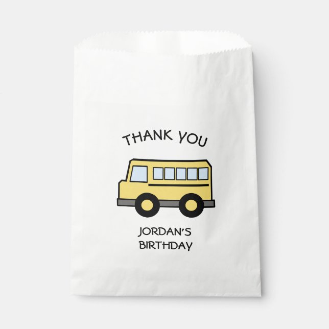 Sachets En Papier Anniversaire de l'autobus scolaire (Devant)