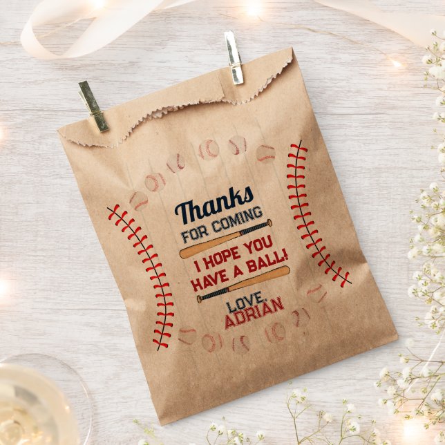 Sachets En Papier Anniversaire du baseball (Coupé)