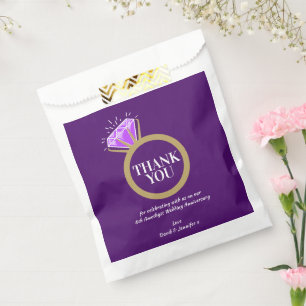 Sachets En Papier Anniversaire du mariage Amethyst merci violet