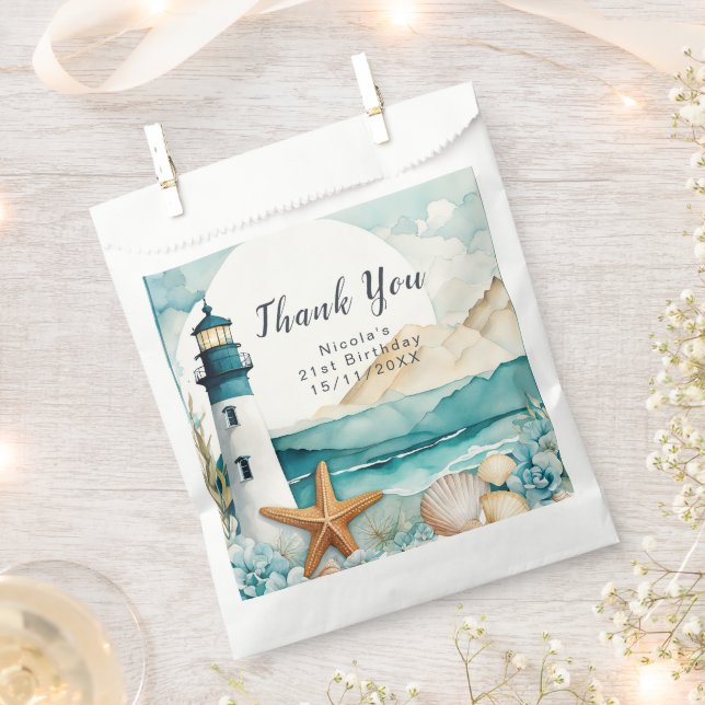 Sachets En Papier Anniversaire du phare nautique (Coupé)