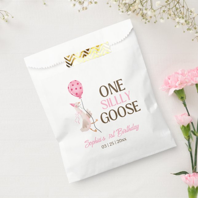 Sachets En Papier Anniversaire d'une oie bête, fille 1er anniversair (Scellé)