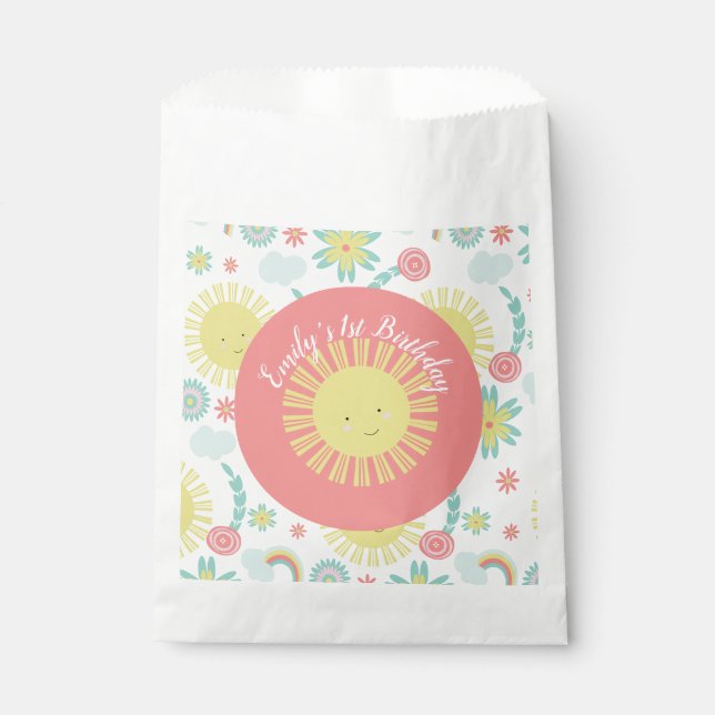 Sachets En Papier Anniversaire floral arc-en-ciel Sunshine (Devant)