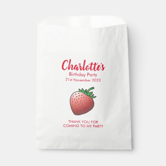 Sachets En Papier Anniversaire fraise (Devant)