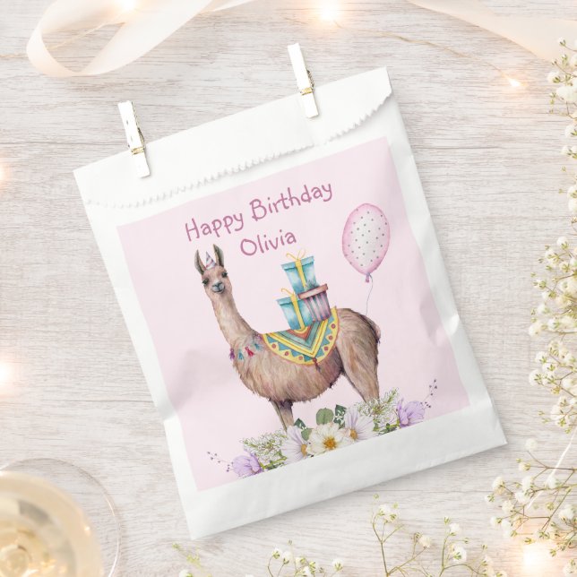 Sachets En Papier Anniversaire Llama (Coupé)
