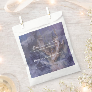 Sachets En Papier Anniversaire Princesse Château Bleu