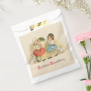 Sachets En Papier Antique Enfants Rabat Art de Pâques