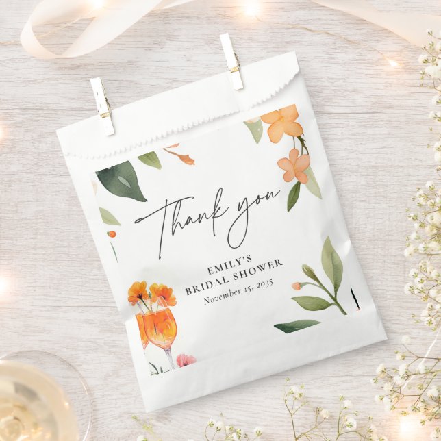 Sachets En Papier Aperol Spritz Fête des mariées aquarelle (Coupé)