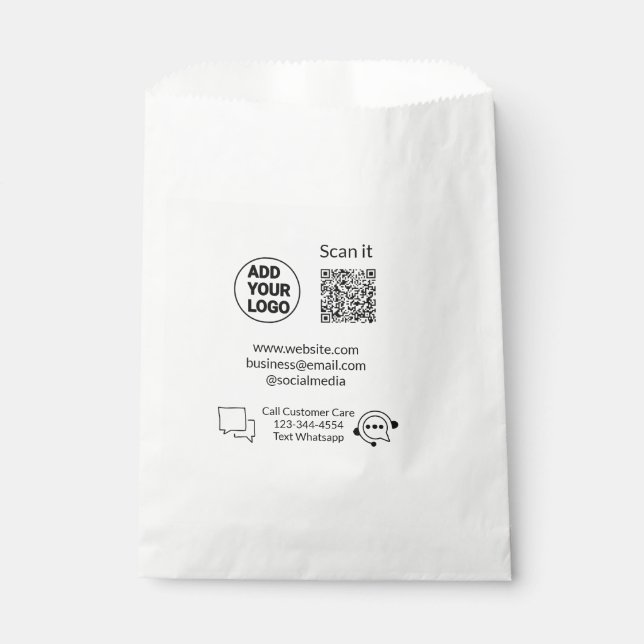 Sachets En Papier Appeler le texte du service client whatsapp Q R co (Devant)