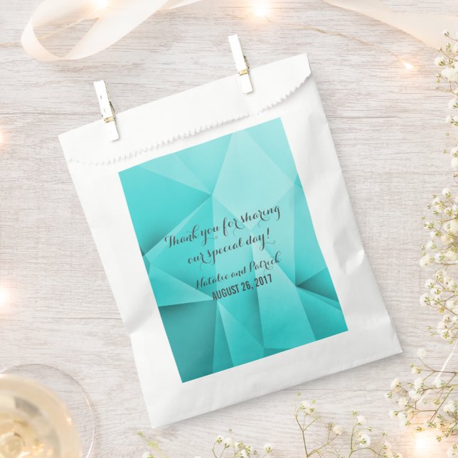 Sachets En Papier Aqua Jewel Tones Wedding Favor Bags (Coupé)